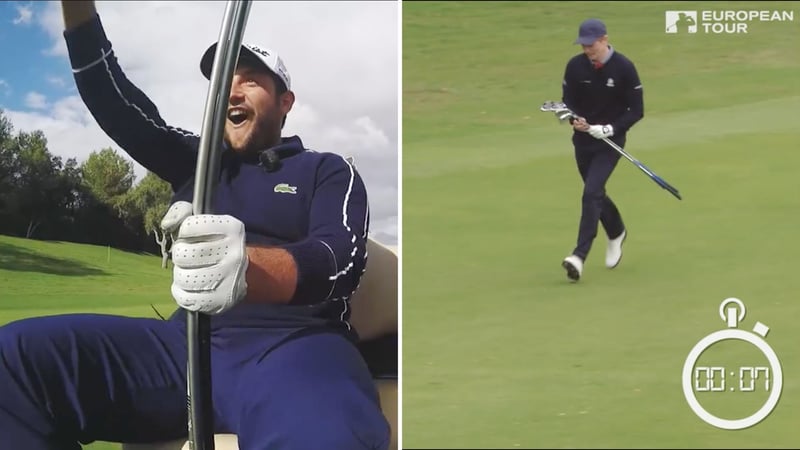 Jetzt aber schnell! Die Spieler hatten sichtlich Spaß. (Foto: Facebook.com/EuropeanTour)