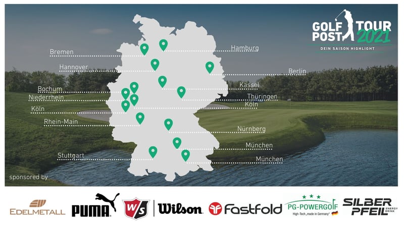 Die 15 Events der Golf Post Tour 2021 auf einen Blick. (Foto: Golf Post)