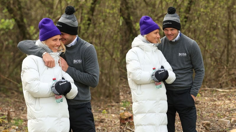 Martin Kaymer auf der Proberunde der Austrian Golf Open mit Irene Scholz. (Foto: Getty)