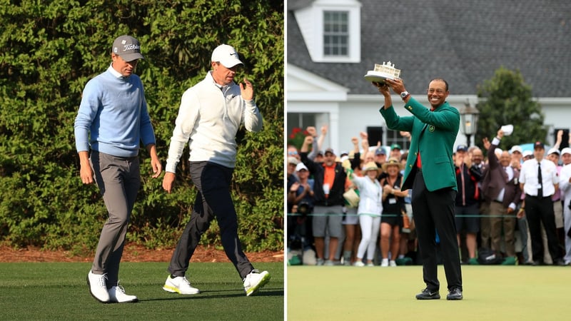 Justin Thomas und Rory McIlroy sprechen über Tiger Woods im Vorfeld des US Masters 2021. (Fotos: Getty)
