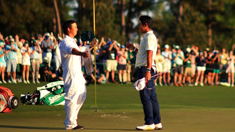 Hideki Matsuyama und sein Caddie Shota Hayafuji. (Foto: Getty)