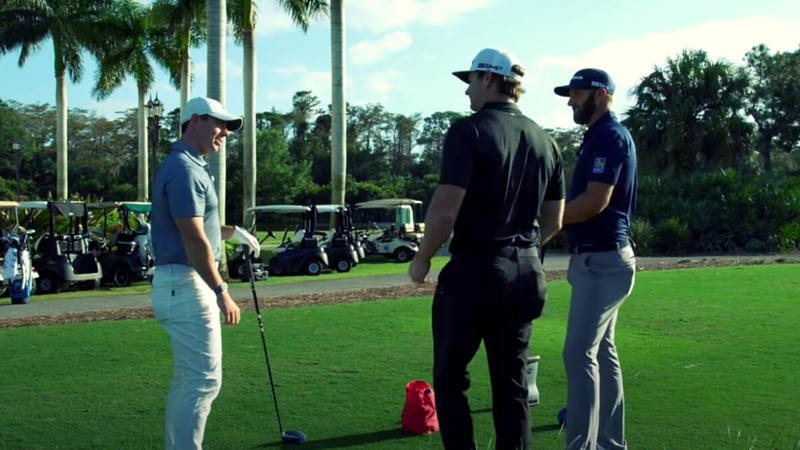 Rory McIlroy und Dustin Johnson in der TaylorMade Driving Session. (Foto: YouTube / TaylorMade Golf)