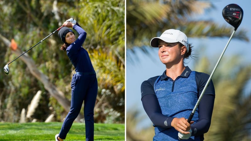 Esther Henseleit (re.) verpasst den Cut auf der LPGA Tour. Alabane Valenzuela (li.) hingegen steht in Runde 3. (Foto: Getty, Instagram/@esther_hen)