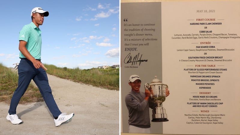 Collin Morikawa läd zum Champions Dinner. (Foto: Getty/ Twitter @DSJR1)