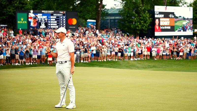 Erleichterung: Rory McIlroy gewinnt die Wells Fargo Championship auf der PGA Tour. (Foto: Getty)