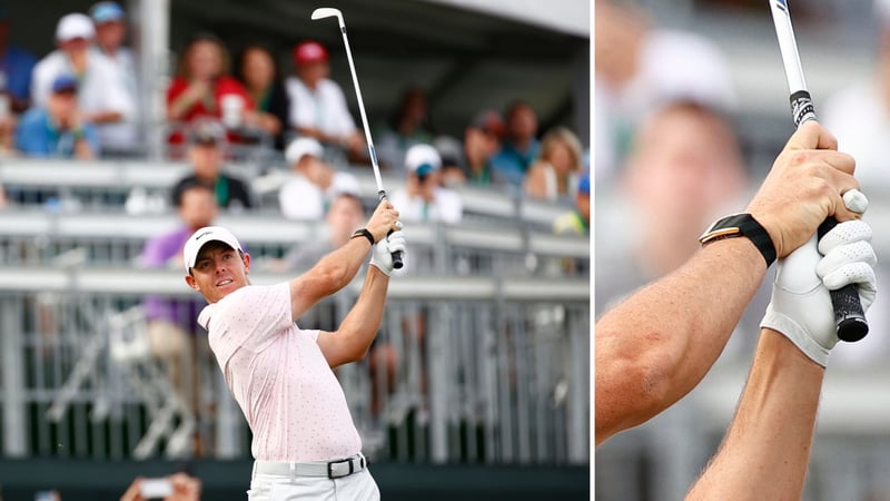 Viele Spieler, wie Rory McIlroy, nutzen bereits den Whoop-Tracker. Seit neustem wird die Herzfrequenz auch im Live-TV angezeigt. (Foto:Getty)