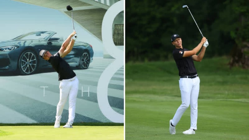 Viktor Hovland (li.) erklimmt die Spitzenposition auf der European Tour. Matthias Schmid ist bester Deutscher nach drei Runden. (Foto: Getty)