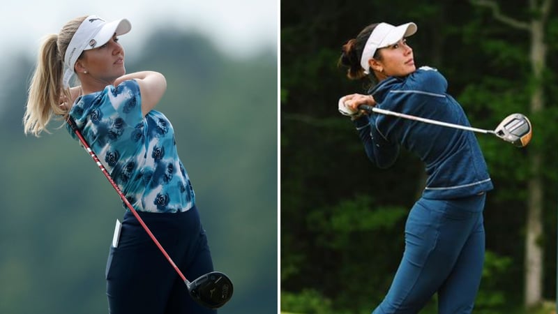 Olivia Cowan (l.) und Sarina Schmidt zeigen beim Scandinavian Mixed auf der European Tour bisher was in ihnen steckt! (Fotos: Getty/Instagram)