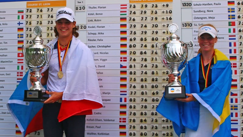 Meja Örtengren und Filip Jakubcík nach ihrem Sieg bei den German Boys & Girls Open. (Foto: DGV)