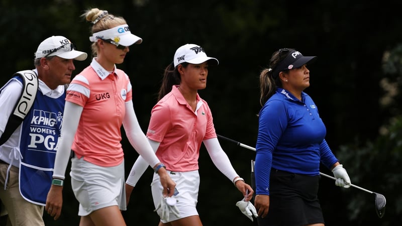 Nelly Korda (li.) und Lizette Salas (re.) lieferten sich am Moving Day ein packendes Duell um die Führung. (Foto: Getty)