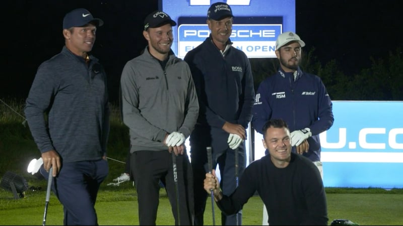 Die fünf Teilnehmer des Night Golf bei der Porsche European Open 2021 der European Tour. (Foto: Porsche European Open / UCOM)