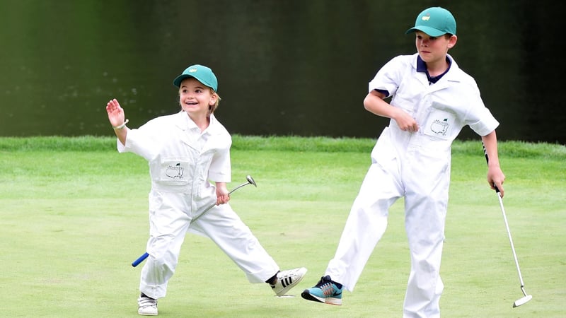 Kinder auf dem Golfplatz - Beim Par-3-Contest in Augusta kein seltenes Bild. (Foto: Getty)