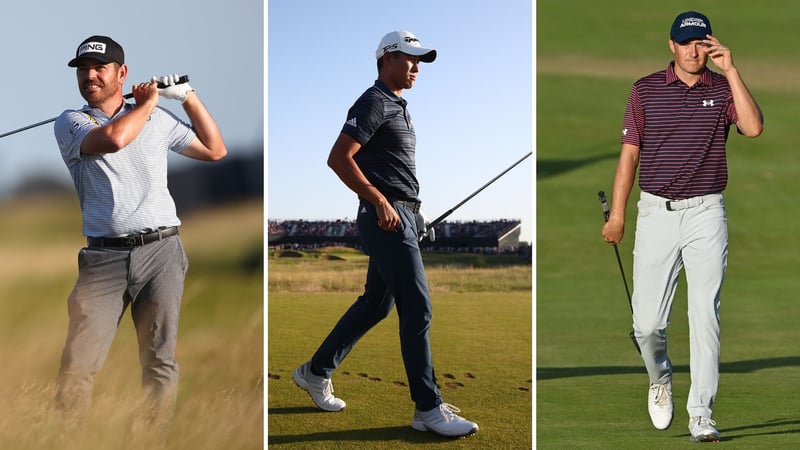 Louis Oosthuizen. Collin Morikawa und Jordan Spieth am Moving Day der British Open. (Foto: Getty)