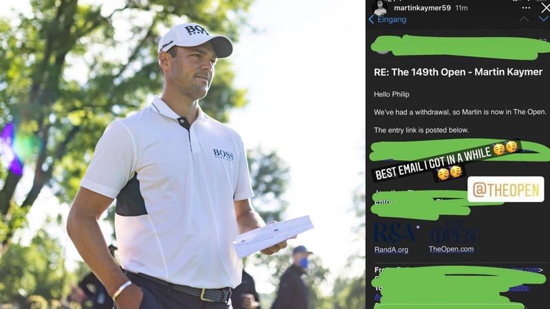 Martin Kaymer erhielt soeben die Neuigkeit, dass er im Feld der British Open 2021 ist. (Fotos: Getty / Instagram.com/@martinkaymer59)