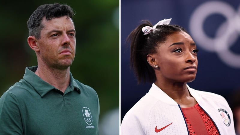 Rory McIlroy spricht bei Olympia 2021 seine Unterstützung für Simone Biles aus. (Fotos. Getty)