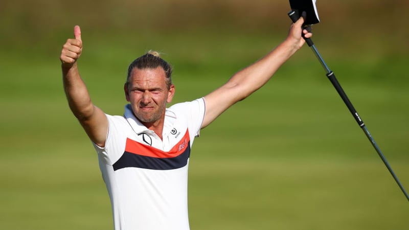 Marcel Siem bejubelt seine starke Leistung bei der British Open 2021. (Foto: Getty)