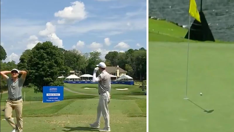 Austin Cooks Beinahe-Hole in One bei der Wyndham Championship der PGA Tour. (Screenshot: Twitter.com/@PGATour)