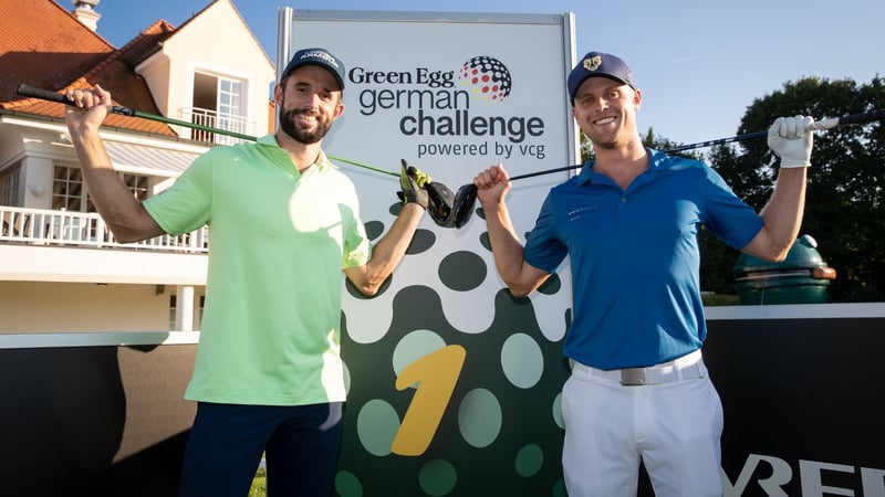 „Hungarian Hulk“ Robin Horvath und Hurly Long bei der Vredestein Long Drive Show. (Foto: German Challenge)