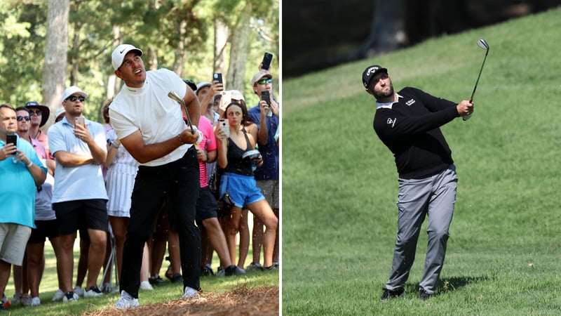 Brooks Koepka (li.) und Jon Rahm waren nicht hundertprozentig fit vor dem Ryder Cup 2021. (Fotos: Getty)