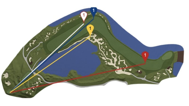 Der Shot Tracker zu Bryson DeChambeaus Monsterdrive beim Ryder Cup 2021. (Foto: Twitter.com/RyderCupUSA)