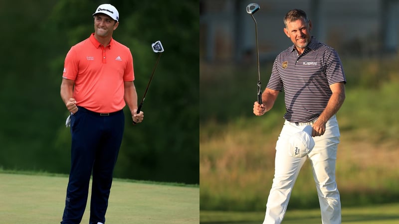 Ron Rahm und Lee Westwood gratulieren den Siegerinnen (Bild: Getty)