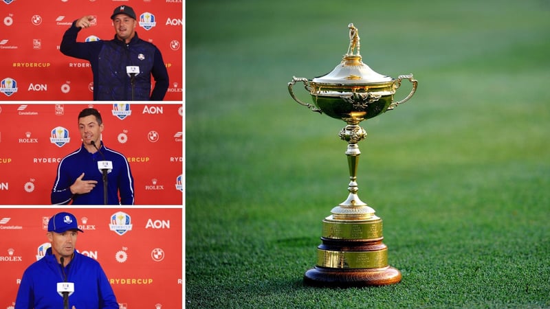 Bryson DeChambeau, Rory McIlroy und Padraig Harrington standen am Rande des Ryder Cup den Journalisten Rede und Antwort. (Fotos: Getty)