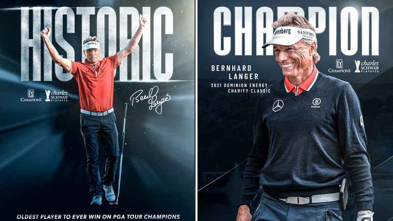 Bernhard Langer mit einem historischen Sieg auf der Champions Tour (Foto: Twitter/PGA Tour Champions)