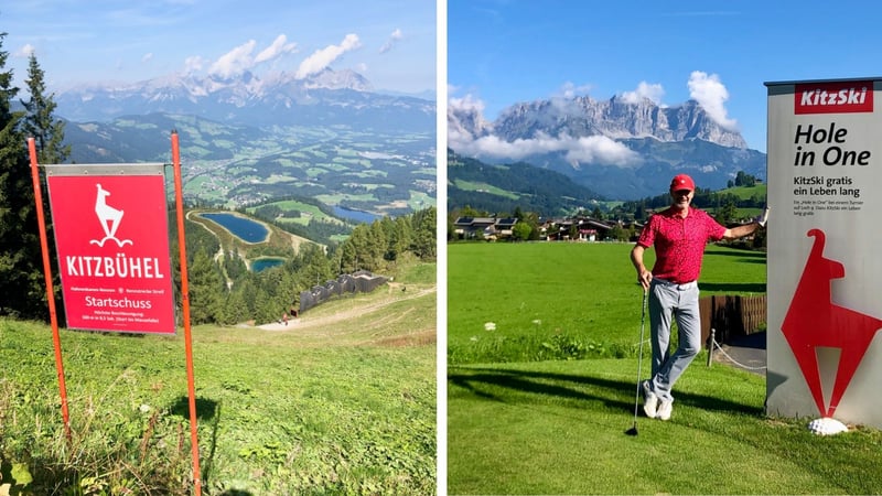 Blick vom Startschuss der Streif & ein lohnenswertes Hole in One im GC Schwarzsee. (Fotos: Jürgen Linnenbürger)