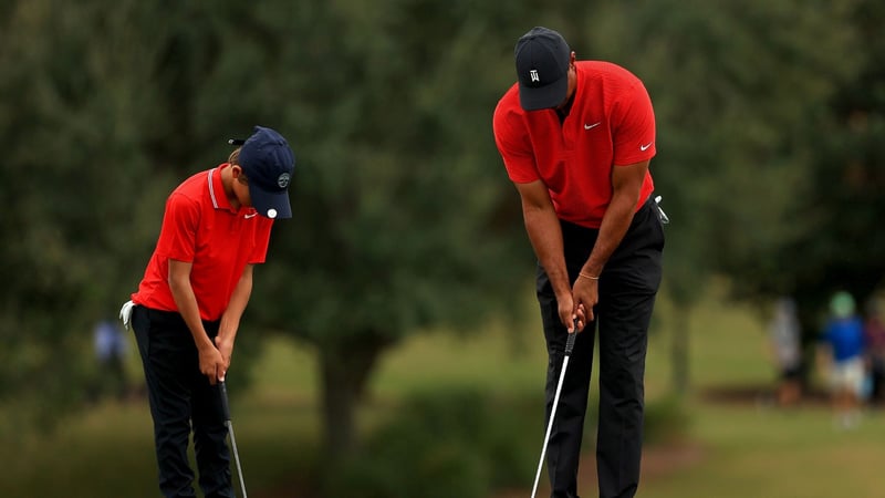 Tiger Woods mit seinem Sohn Charlie bei der PNC Championship 2020. (Foto: Getty)