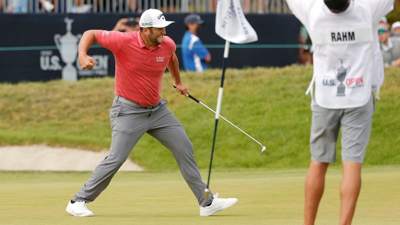 Jon Rahm beim Jubel auf Loch 18 (Foto: Getty)