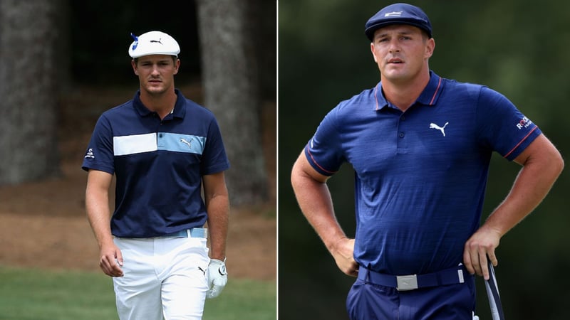 Bryson DeChambeau 2016(l.) und vergleichsweise dazu im September 2021. (Foto: Getty)