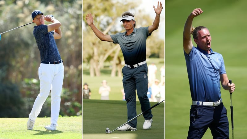 Diese drei wählte die Golf Post Community auf das Treppchen: Matti Schmid, Bernhard Langer, Marcel Siem. (Foto: Getty)