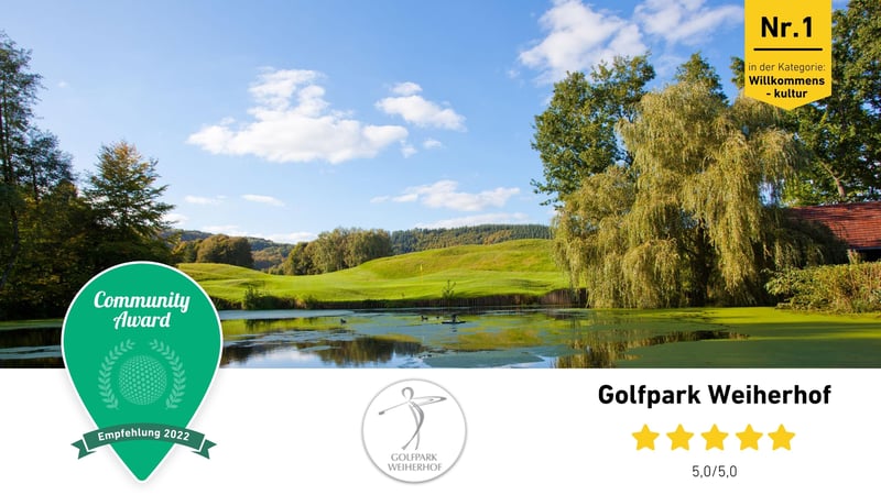 Der Golfpark Weiherhof ist Doppelsieger beim Golf Post Community Award 2022. (Foto: Golfpark Weiherhof)