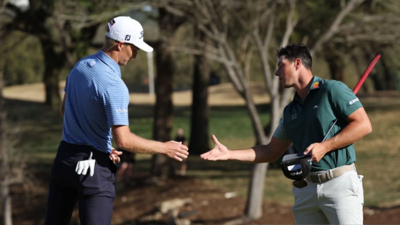 Viktor Hovland und Will Zalatoris lieferten sich einen spannenden Schlagabtausch bis zum zweiten Playoff Loch beim WGC Dell Match Play. (Foto: Getty)