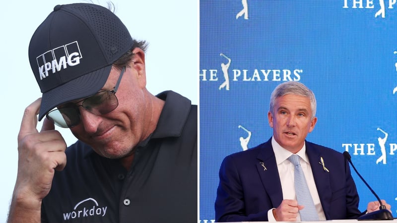 Jay Monahan äußerte sich am Rande der Players Championship zu Phil Mickelson. (Fotos: Getty)