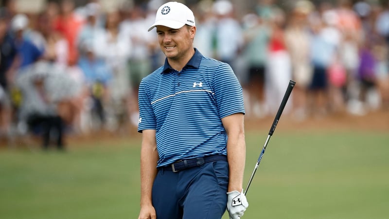 Unglücklicher Putt für Jordan Spieth auf der 18 beim RBC Heritage auf der PGA Tour (Foto: Getty)