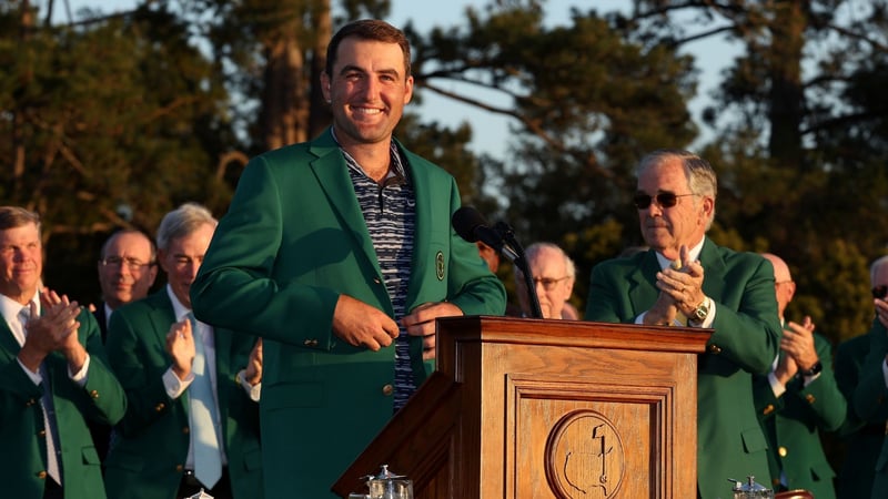 Seit einer Woche im Besitz des Green Jackets: Scottie Scheffler. (Foto: Getty)