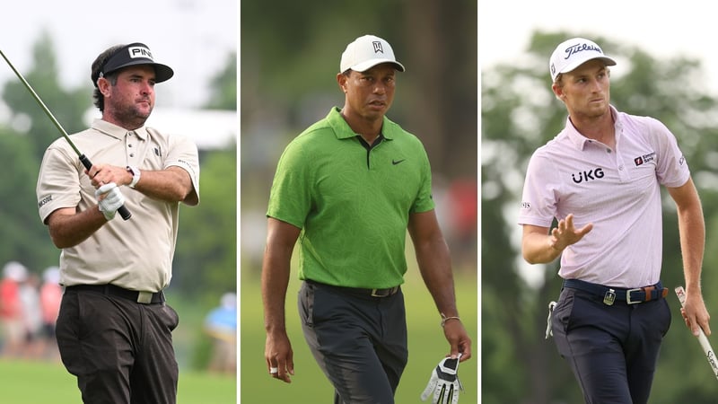 Bubba Watson, Tiger Woods und Will Zalatoris bei der PGA Championship 2022. (Fotos: Getty)