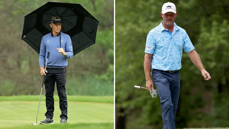 Bernhard Langer und Alex Cejka bei der Senior PGA Championship 2022. (Foto: Getty)