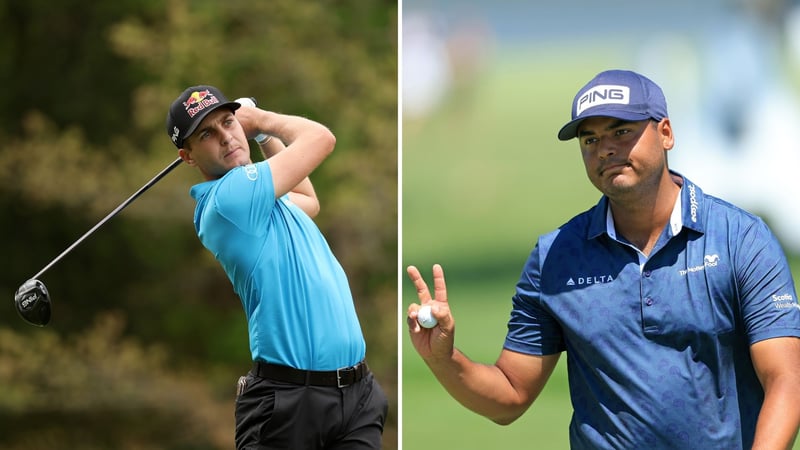 Matthias Schwab (re.) und Sebastián Muñoz beim AT&T Byron Nelson auf der PGA Tour. (Foto: Getty)