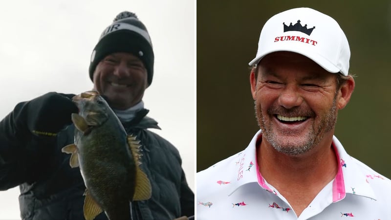 Alex Cejka erkundet den Austragungsort der Senior PGA Championship 2022. (Foto: Twitter/ @seniorpgachamp, Getty)