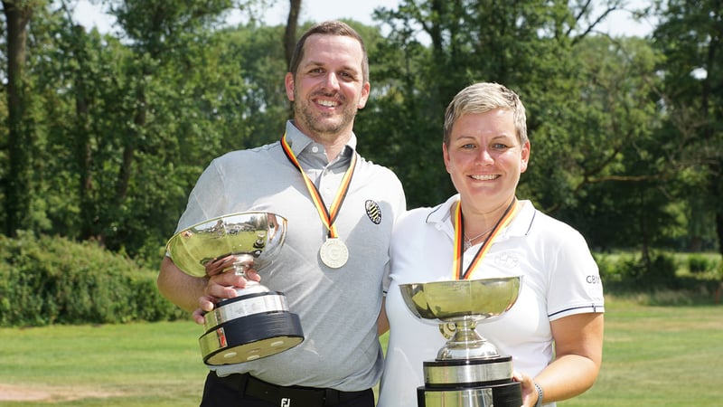 Stefan Wiedergrün und Rachel de Heuvel holen mit knappen Siegen die Meistertitel der DM AK 30. (Foto: C&V Sport Promotion)