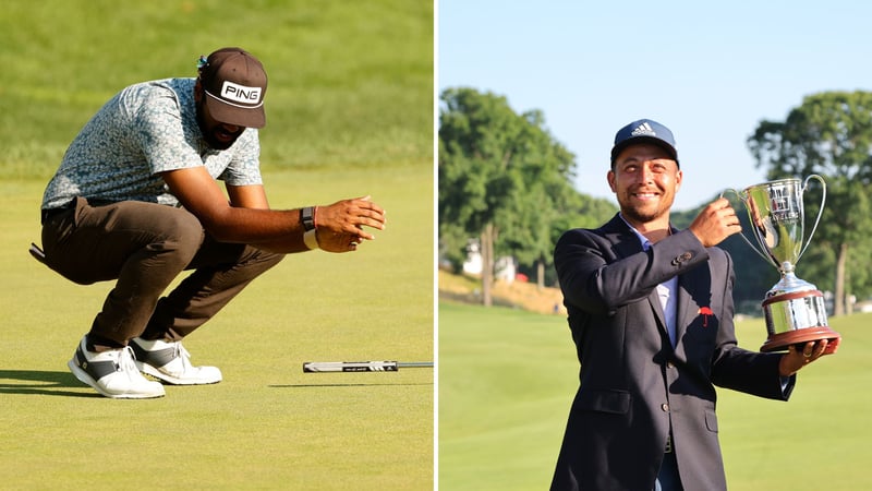 Zwischen Frust und Freude: Während Sahith Theegala seinen ersten Sieg auf der PGA Tour verpasst, gewinnt sein Xander Schauffele seinen sechsten Titel. (Foto: Getty)