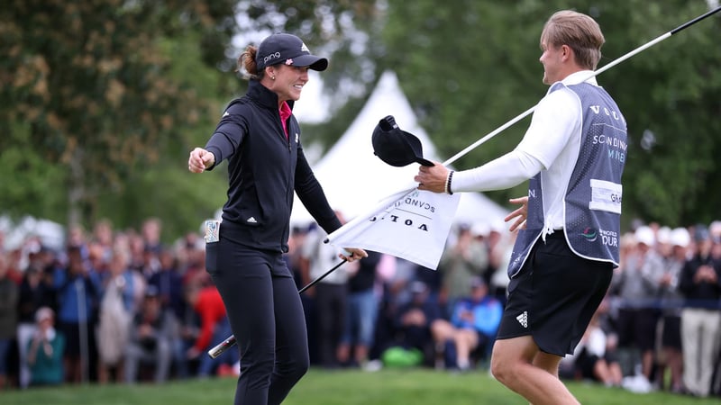 Pure Emotionen auf dem 18. Grün. Linn Grant gewinnt das Scandinavian Mixed 2022. (Foto: Getty)