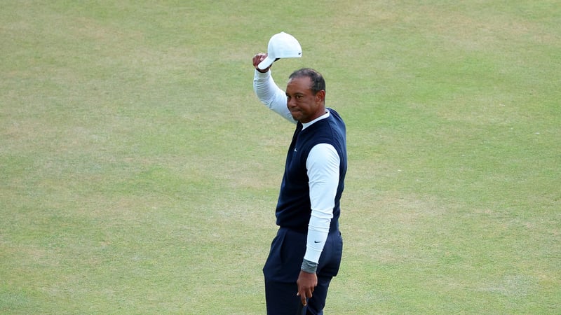 Tiger Woods im Interview nach Runde 1 der British Open 2022. (Foto: Getty)