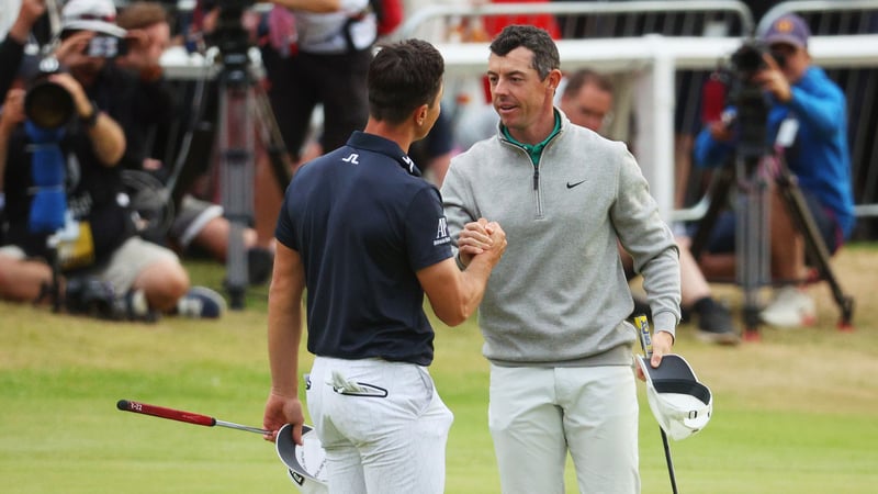 Viktor Hovland und Rory McIlroy spielen um den Claret Jug bei der British Open 2022. (Foto: Getty)