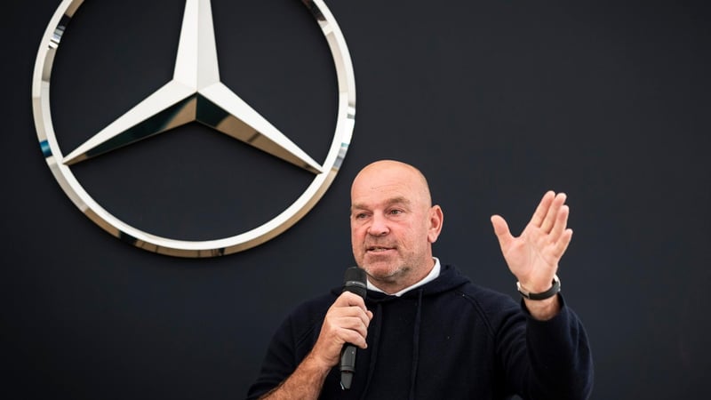 Thomas Bjorn nach dem ersten Tag der British Open 2022 bei einem Pressetermin. (Foto: Mercedes-Benz / Stefan von Stengel)