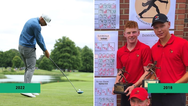 2018 spielte Matti Schmid noch in Louisville am College, vier Jahre später kehrt er als PGA Tour Spieler zurück. (Fotos: Getty/Instagram)
