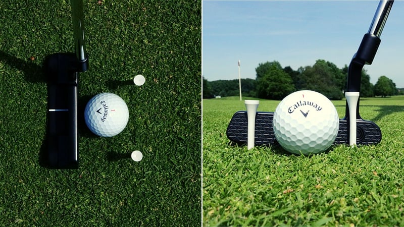 Einfache Übung, aber höchst effektiv. Der 2-Tee-Putting-Drill! (Fotos: Bruns)