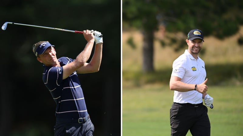 Marcel Siem (li.) und Marcel Schneider gehen auf T12 in den Finaltag. (Foto: Getty)